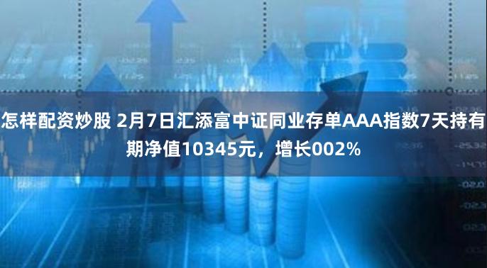 怎样配资炒股 2月7日汇添富中证同业存单AAA指数7天持有期净值10345元，增长002%